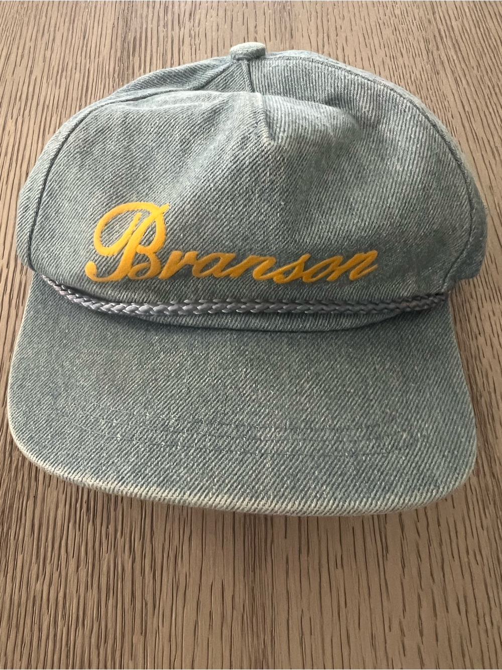 ATT headwear  Men’s Embroidered  blue Denim Cap -with Yellow Script